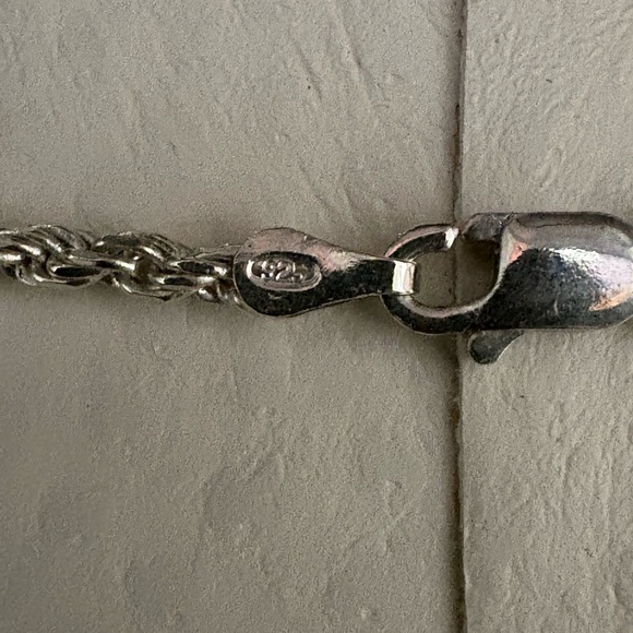 Sterling Silver Rope Chain Necklace. - Picture 6 of 9